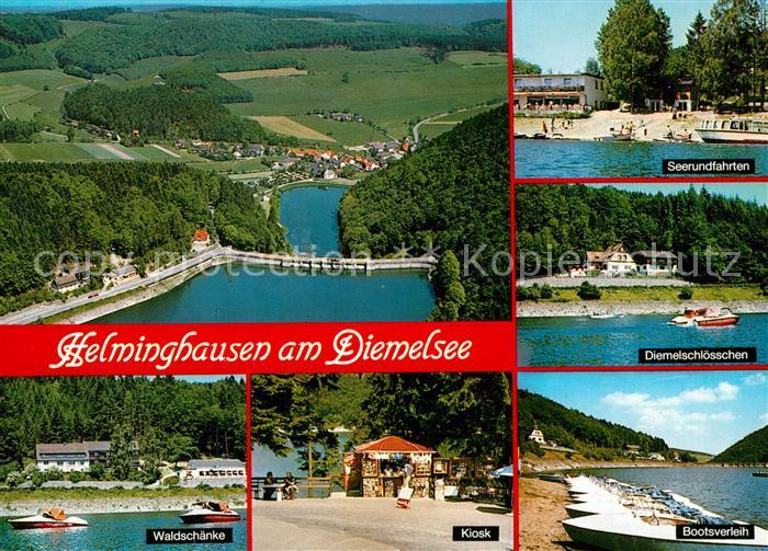 Helminghausen Fliegeraufnahme Diemelsee Seerundfahrten Diemelschloesschen Waldsc