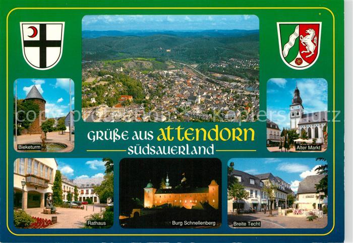 Attendorn Bieketurm Panorama Alter Markt Rathaus Burg Schnellenberg Breite Techt