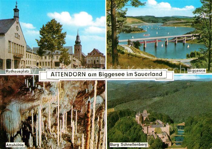 Attendorn Rathausplatz Biggesee Attahoehle Burg Schnellenberg