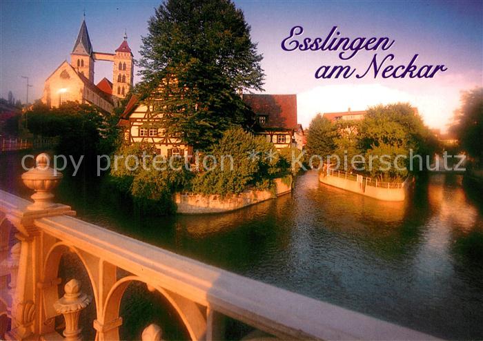 Esslingen Neckar Agnes Bruecke mit Stadtkirche St Dionys