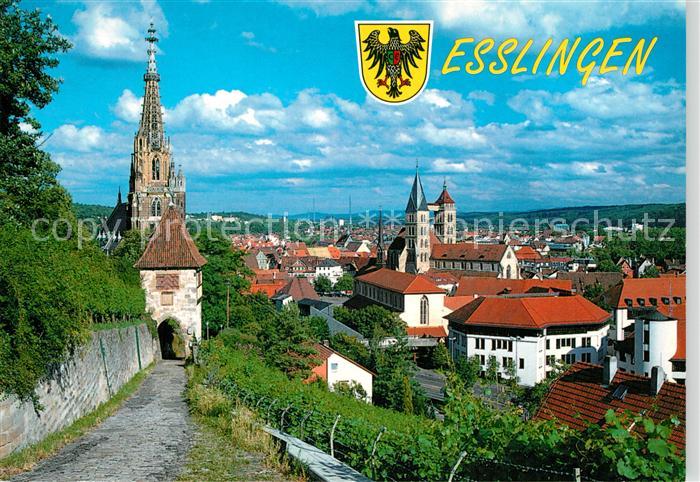 Esslingen Neckar Stadtblick mit Kirchen