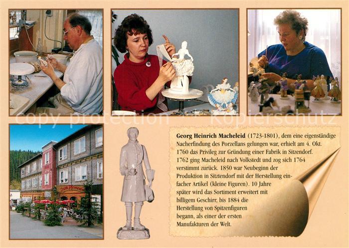 Sitzendorf Thueringen Porzellanmanufaktur Spitzenbelegerin Georg Heinrich Machel