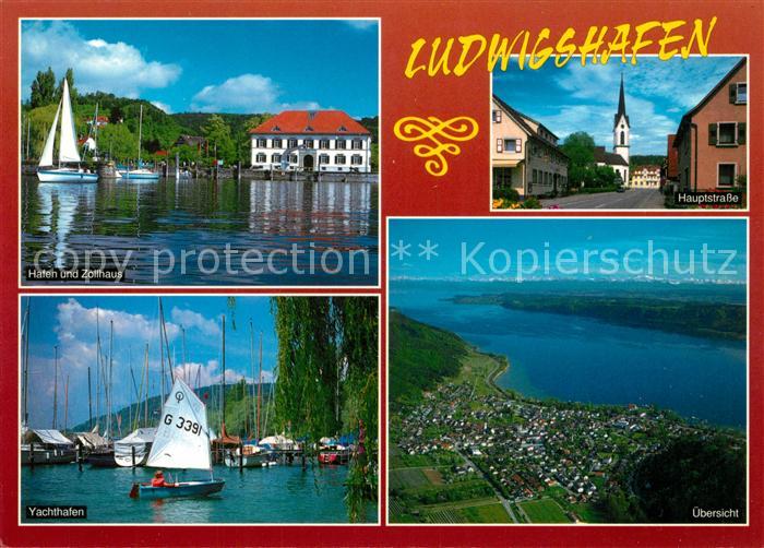 Ludwigshafen Bodensee Hafen und Zollhaus Hauptstrasse Yachthafen Fliegeraufnahme