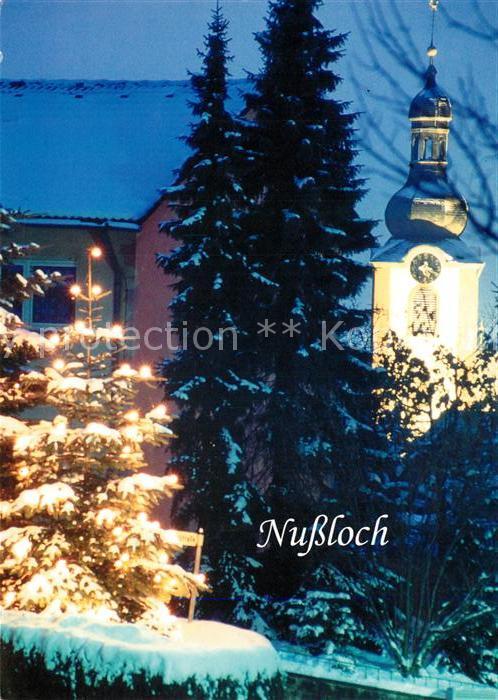 Nussloch Blick von der oberen Ringelsgasse auf die Kath Laurentiuskirche