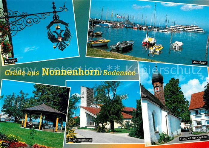 Nonnenhorn Bodensee Hafen Ausleger St Christophorus Gasthof zur Kapelle