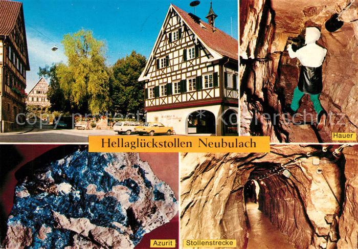 Neubulach Hellaglueckstollen Hauer Azurit Stollenstrecke