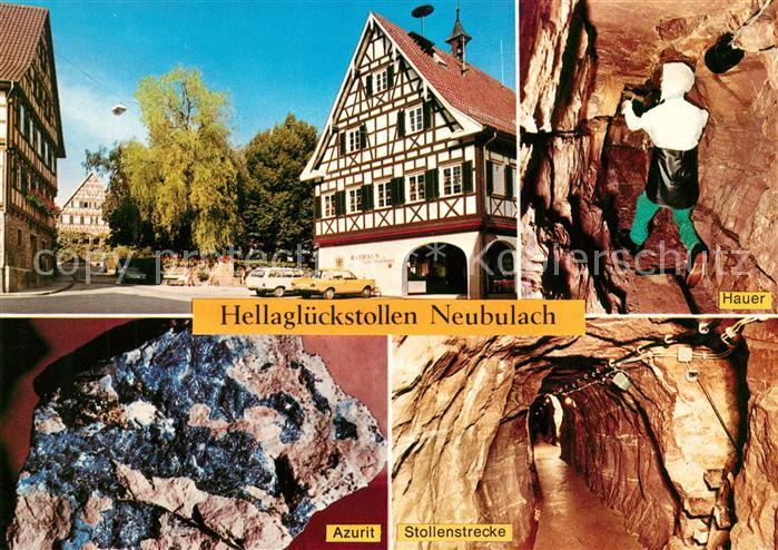 Neubulach Hallaglueckstollen Hauer Azurit Stollenstrecke