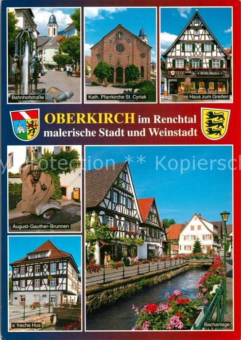 Oberkirch Baden Bahnhofstrasse Kath Pfarrkirche St Cyriak Haus zum Greifen Augus