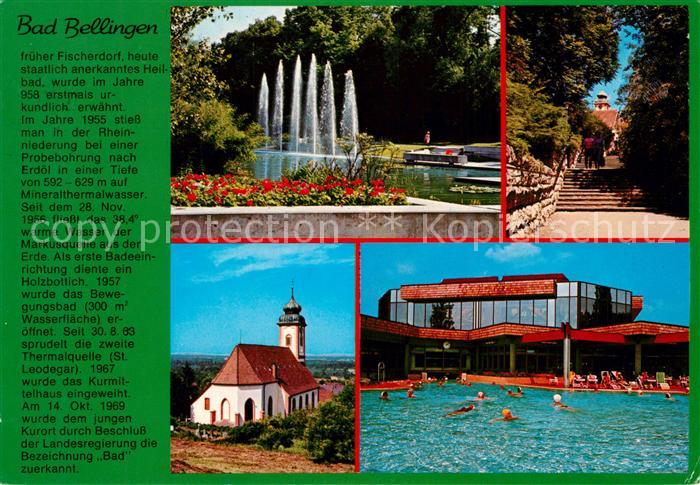 Bad Bellingen Park Fontaene Kirche Thermalmineralbad