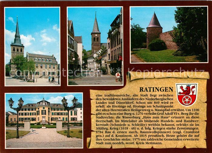 Ratingen Pfarrkirche St Peter und Paul Fgz Lintorfer Strasse mit Ev Kirche Korns