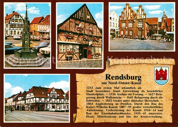 Rendsburg Markt Brunnen Fachwerkhaus Rathaus Strasse