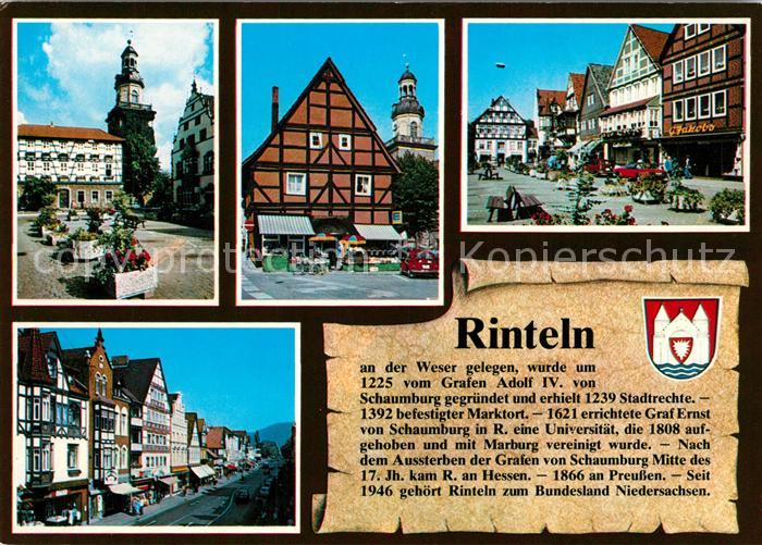 Rinteln Marktplatz Fachwerkhaus Strassenpartie