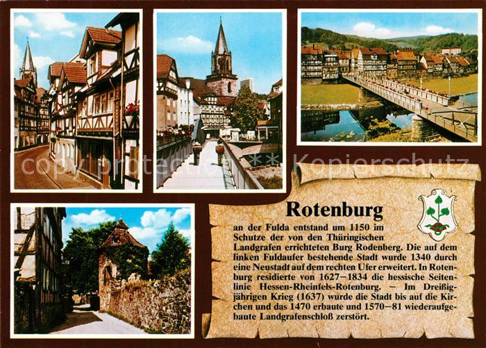 Rotenburg Fulda Fachwerkhaeuser Kirche Schloss Bruecke