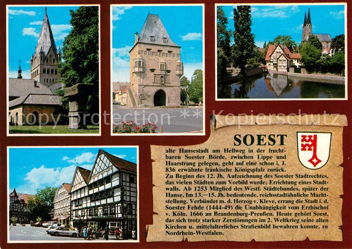 Soest Arnsberg St Patrokli Dom Ostenhoftor Alte Muehle mit Wiesenkirche Marktpla