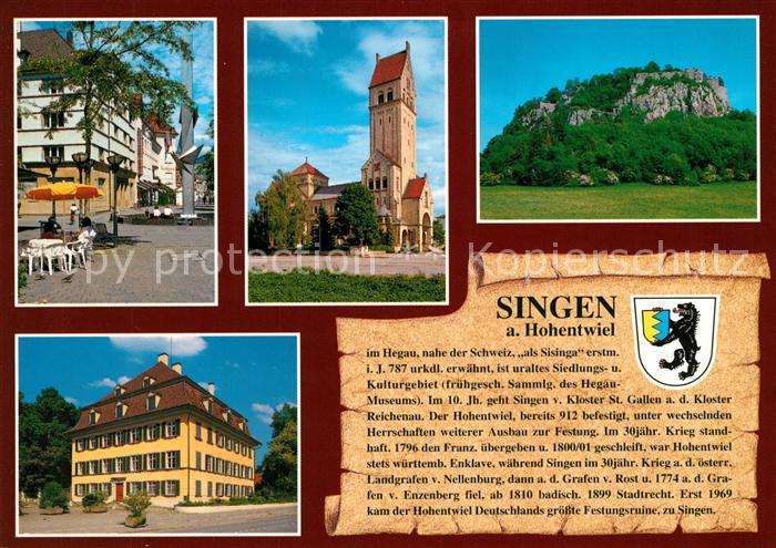 Singen Hohentwiel August Ruf Str Herz Jesu Kirche Festungsruine Hohentwiel Hegau