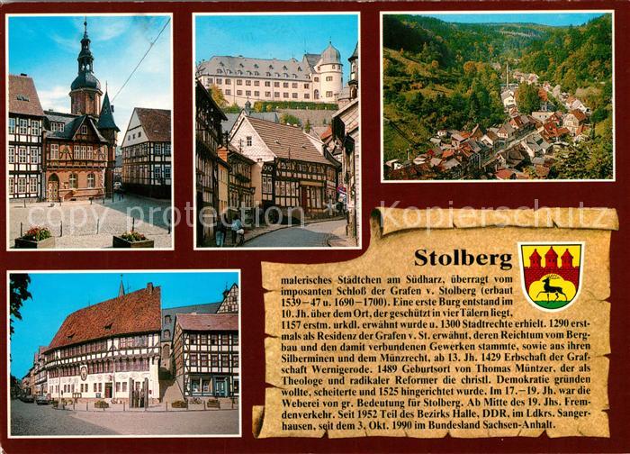 Stolberg Harz Saigerturm Marktplatz Hauptstr Schloss Teilansicht Nord Rathaus