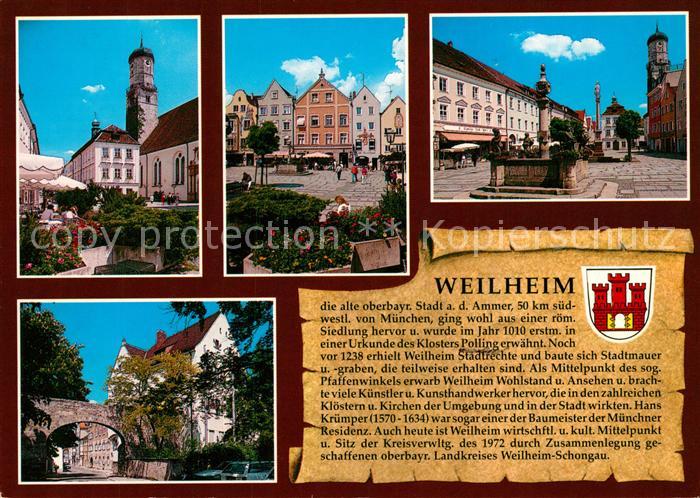 Weilheim Oberbayern Kirche Marktplatz Brunnen Tor