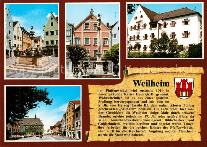 Weilheim Oberbayern Brunnen Rathaus Hauptstrasse