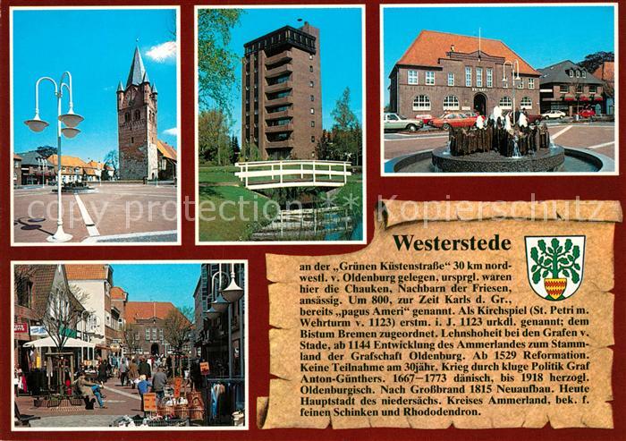 Westerstede Kirche Hochhaus Rathaus Fussgaengerzone