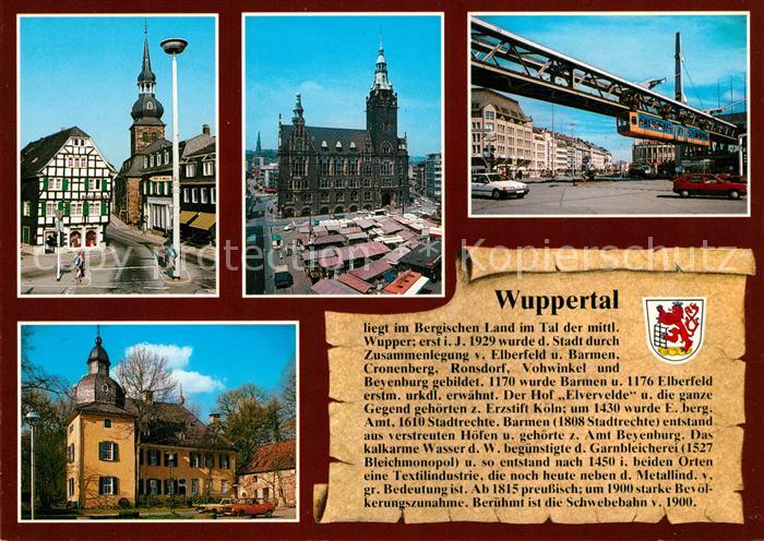 WUPPERTAL NRW Cronenberg Zentrum Elberfeld Neumarkt Barmen Alter Markt Sonnborn