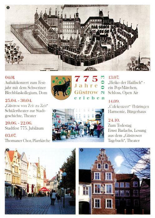 Guestrow Mecklenburg Vorpommern Stadtblick Vicke Schorler Pferdemarkt Nordseite