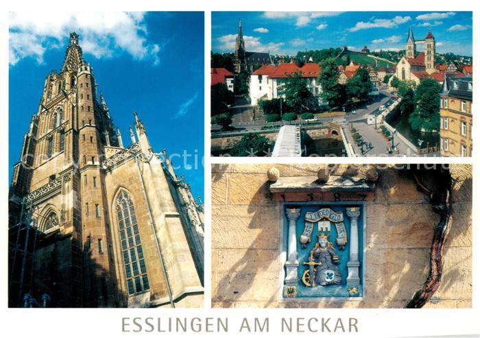 Esslingen Neckar Turm der Frauenkirche Wappen am Kielmeyer Haus Stadtblick