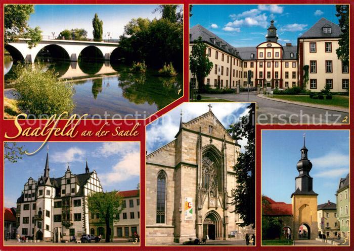 Saalfeld Saale Saalebruecke Residenzschloss Rathaus