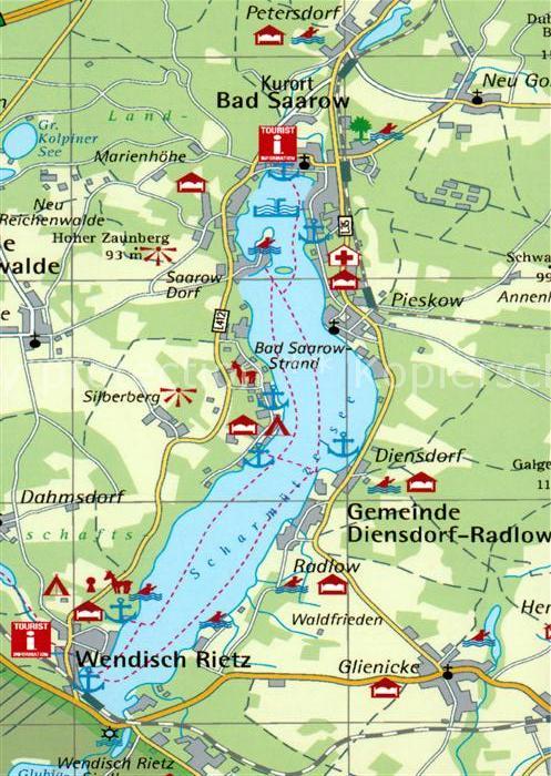 Diensdorf-Radlow Ortungskarte Wendisch Rietz Pieskow