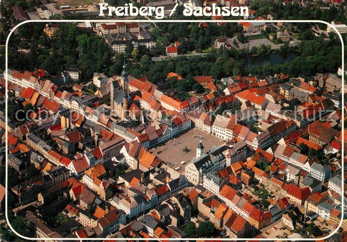 Freiberg Sachsen Fliegeraufnahme Zentrum Obermarkt