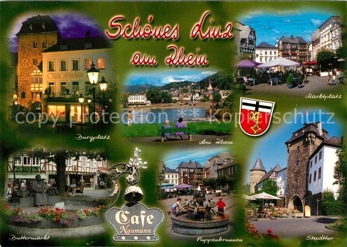 Linz Rhein Burgplatz Marktplatz Buttermarkt Puppenbrunnen Stadttor