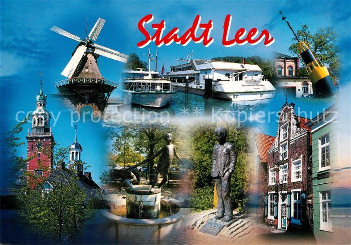 Leer Ostfriesland Windmuehle Hafen Kirche Denkmal