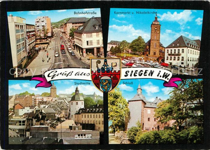 Siegen Westfalen Bahnhofstrasse Konrmarkt Nikolaikirche Stadtmitte Schloss