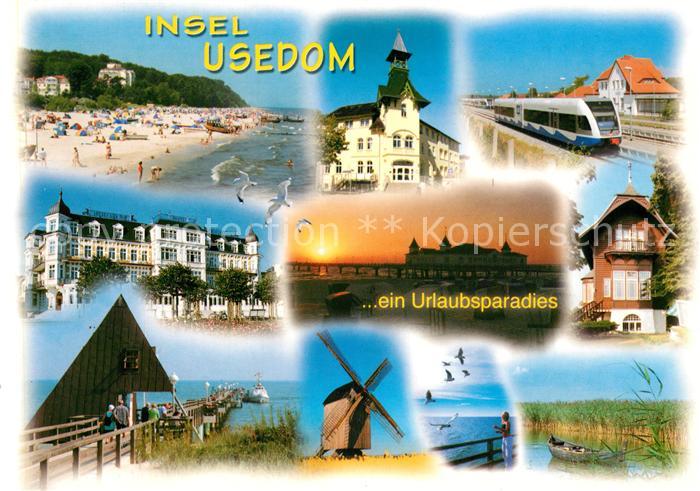 Usedom Windmuehle Seebruecke Strand Seebaederhaeuser