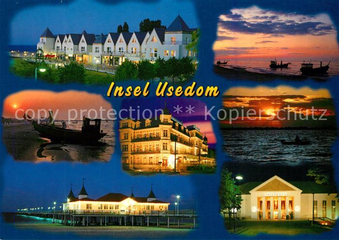 Insel Usedom Konzerthaus Boote Nachtaufnahmen