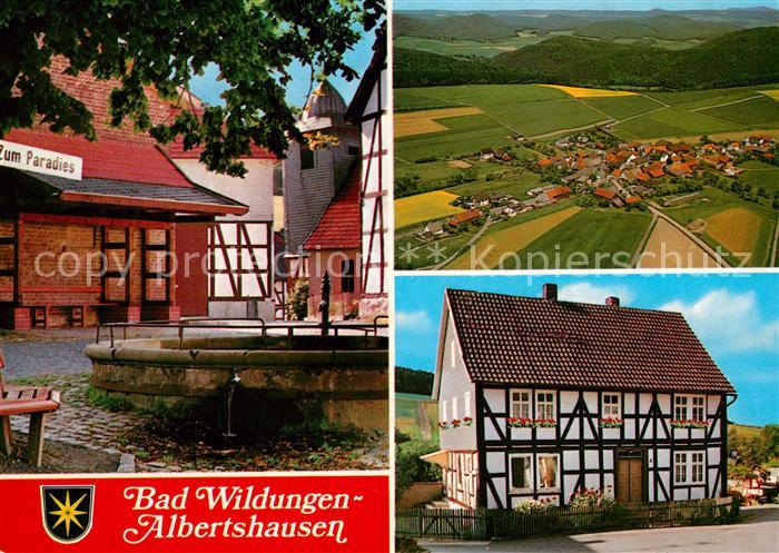 Albertshausen Waldeck Fliegeraufnahme Zum Paradies Fachwerkhaus