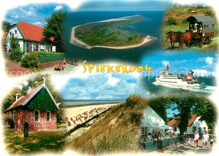 Spiekeroog Fliegeraufnahme Cafe Strand Faehrschiff Pferdewagen