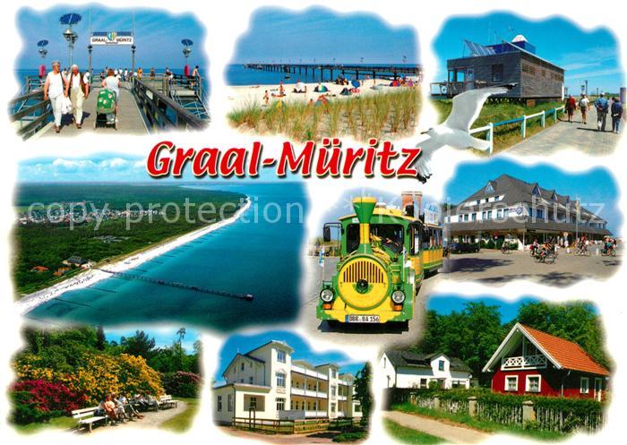 Graal-Mueritz Ostseebad Strand Parkeisenbahn Seebruecke Panorama