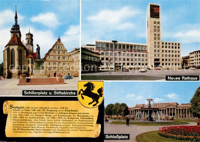 Stuttgart Schillerplatz Stiftskirche Neues Rathaus Schlossplatz