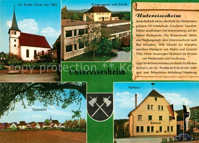 Untereisesheim Evangelische Kirche Kindergarten Schule Rathaus Panorama