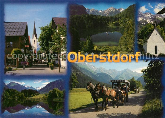 Oberstdorf Pferdekutsche Kirche Panoramen