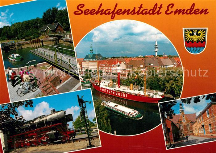 Emden Ostfriesland Dampflok Hafen Deutsche Bucht Segelschiff