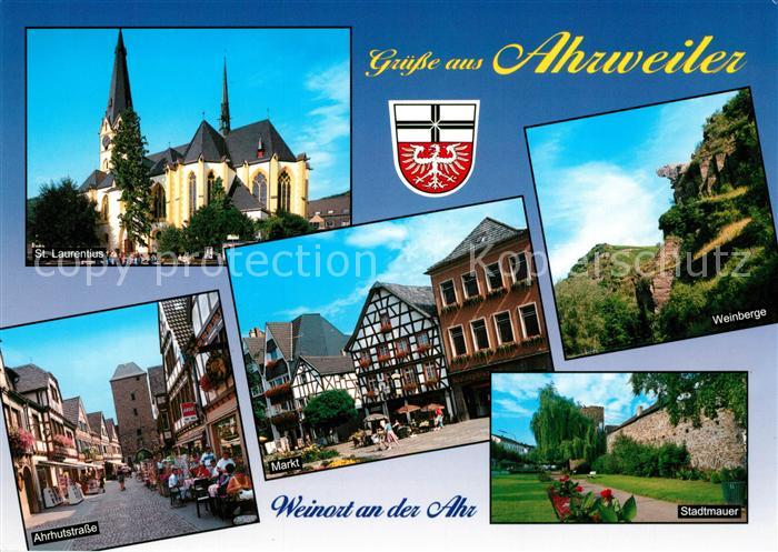 Ahrweiler Ahr Marktplatz Laurentiuskirche Stadtmauer Weinberge