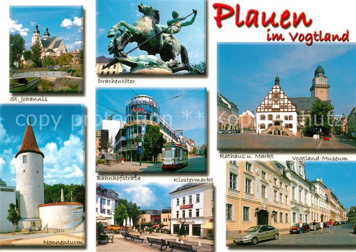 Plauen Vogtland Rathaus Marktplatz Klostermarkt Nonnenturm Drachentoeter