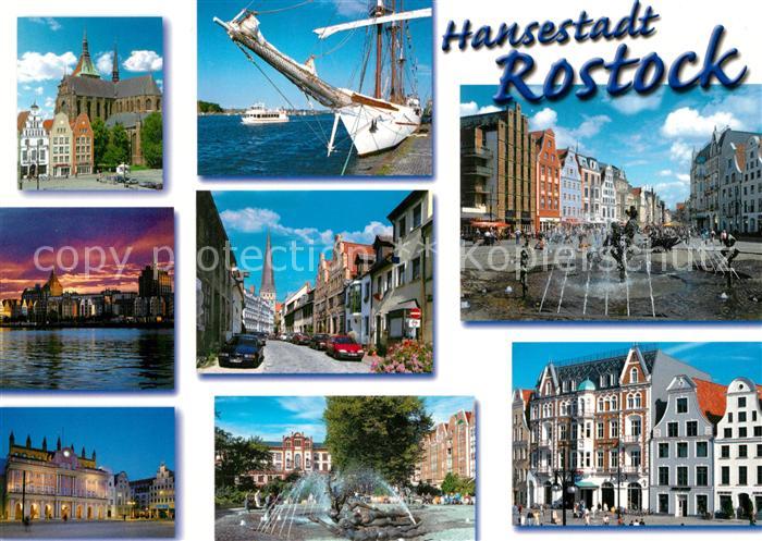 Rostock Brunnen Hafen Kirche