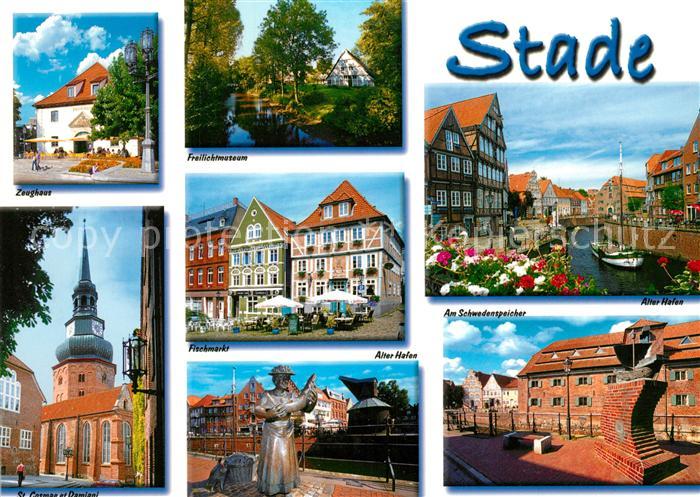 Stade Niederelbe Zeughaus Kirche Schwedenspeicher Hafen