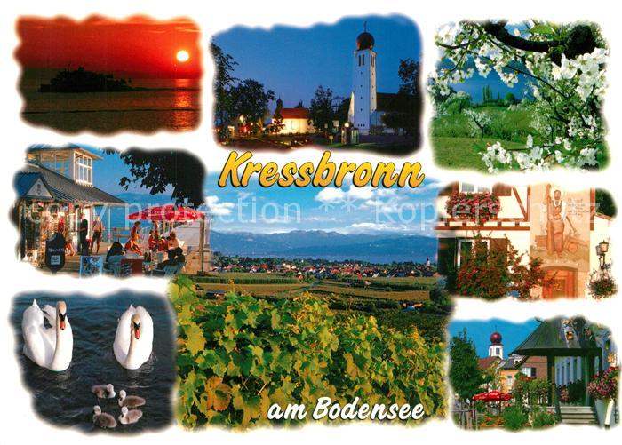 Kressbronn Bodensee Kirche Snnenuntergang Schwaene