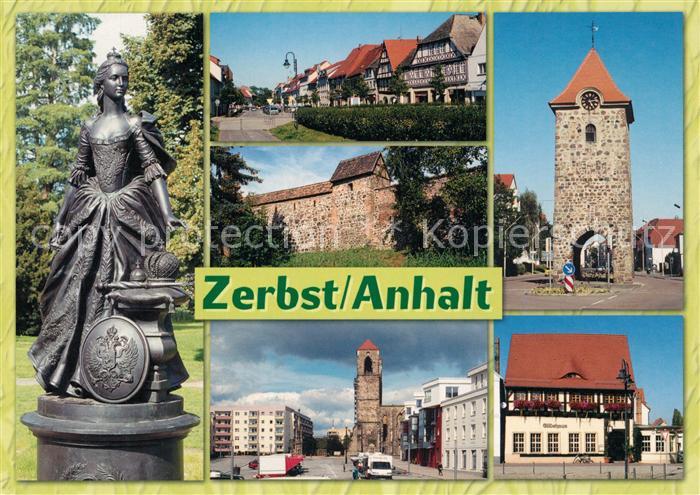 Zerbst Denkmal Katharina II. Geschaeftsstrasse Breite Markt Gildehaus