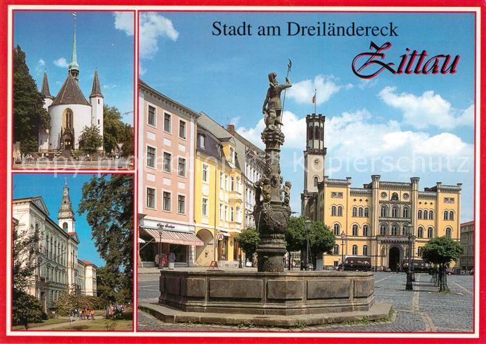 Zittau Weberkirche Markt Rathaus Rolandbrunnen Johanneum