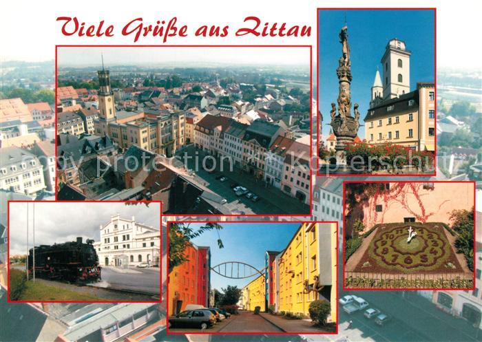 Zittau Markt Rathaus Rolandbrunnen Bahnhof Kuenstlerviertel