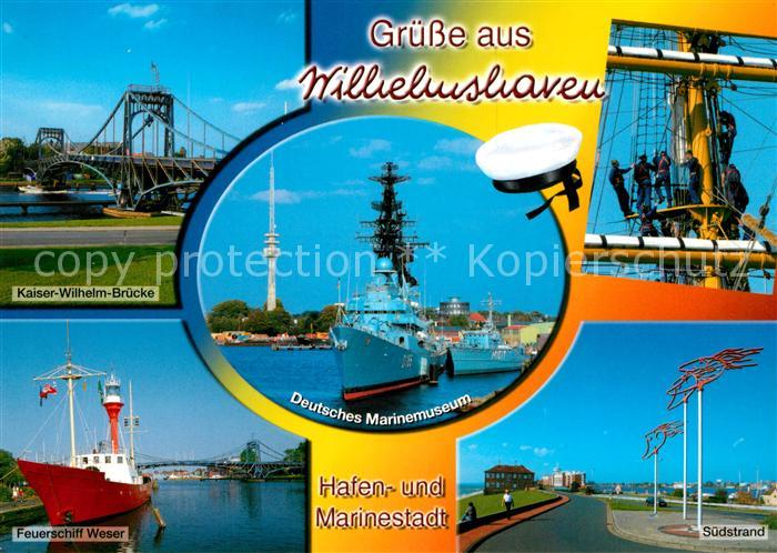 Wilhelmshaven Kaiser-Wilhelm-Bruecke Feuerschiff Weser Deutsches Marinemuseum